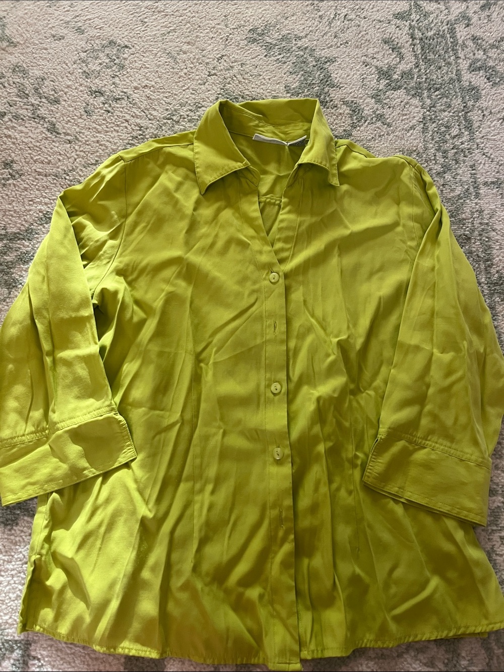 Women’s Chartreuse Button Down Blouse